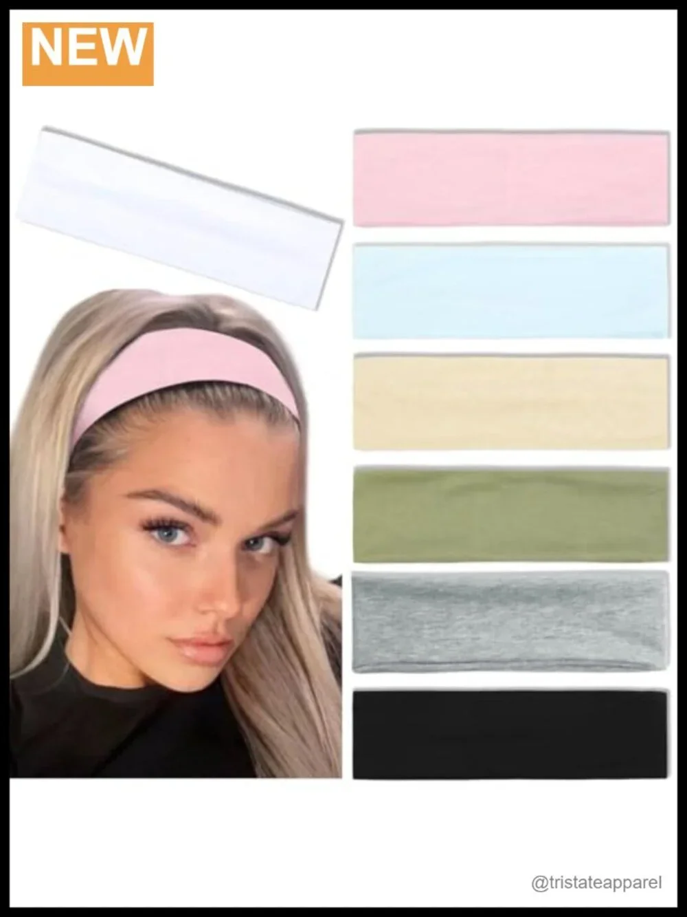 7-Piece Stretchy Cotton Headband Set for Women - Non-Slip Yoga & Sports